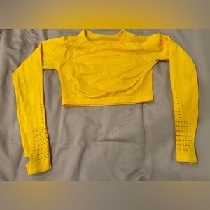 cropped long sleeve matching workout set